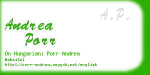 andrea porr business card